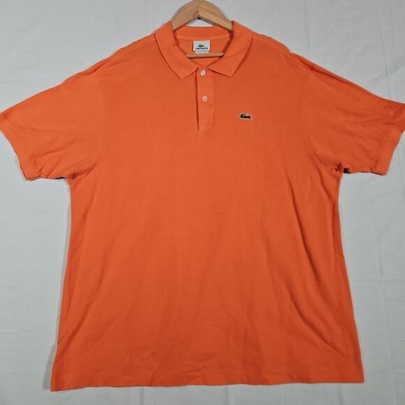 Lacoste Polo Shirt Mens 4XL (9) Cotton Embroidered Croc Logo Peach Tag 9 Preppy - Picture 2 of 9